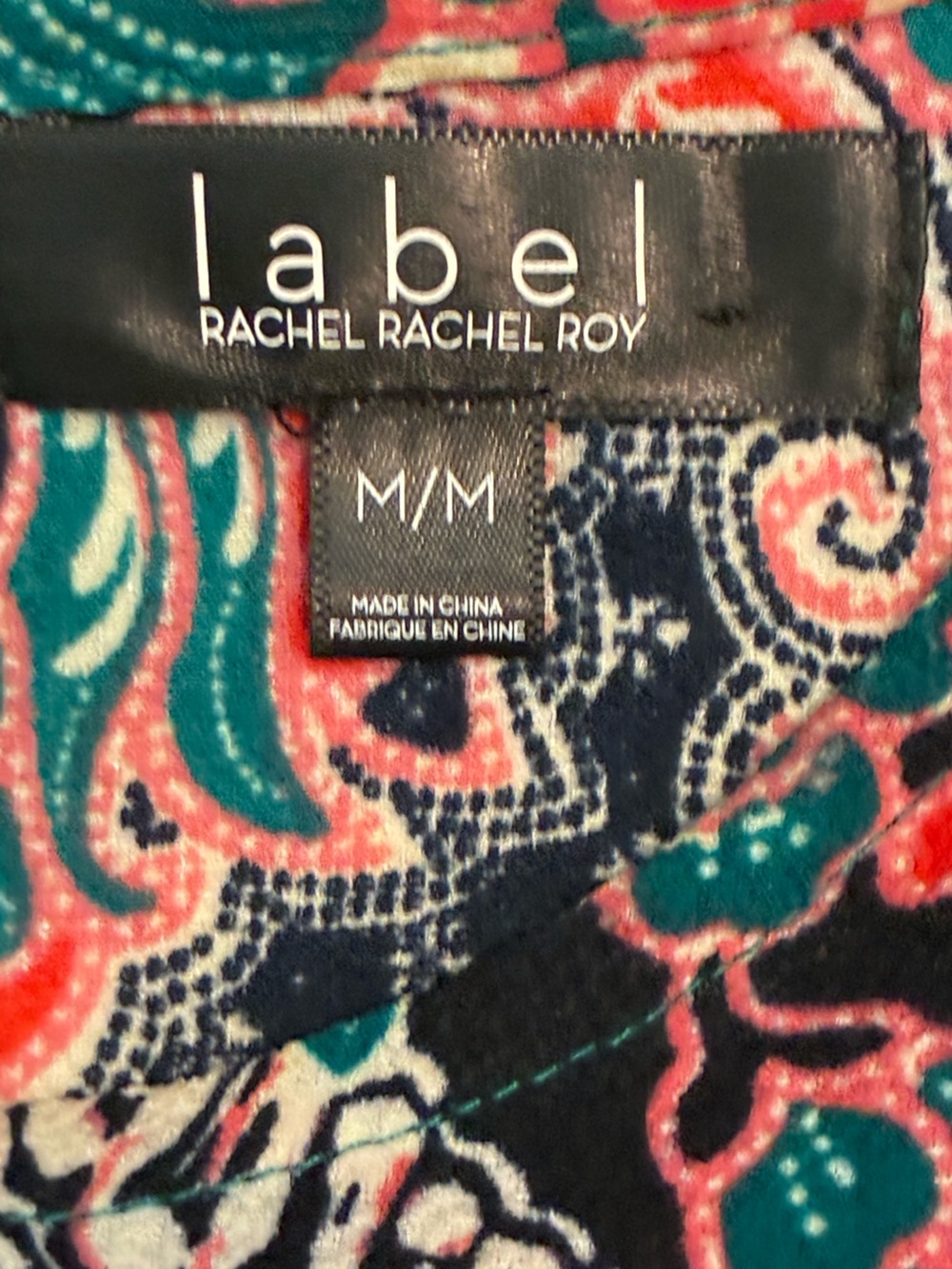 Floral Tie-Front Women’s Top in Teal and Coral - Picture 4 of 7